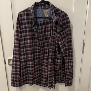 L.L. Bean Red and Blue Plaid Flannel Shirt